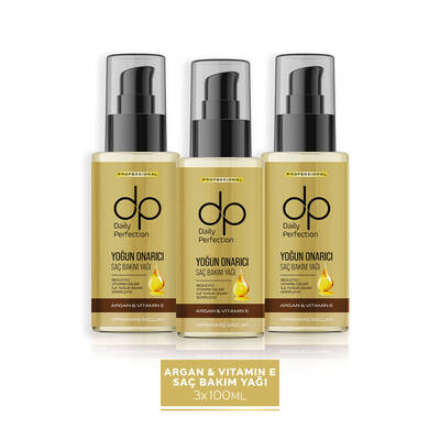Saç Bakım Yağı Argan Yağlı ve E Vitaminli 100 ml X 3 Adet